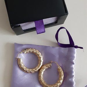 VicenzaSilver Sterling Bold Woven Hoop Earrings
